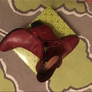 Red Bordeaux ankle boots